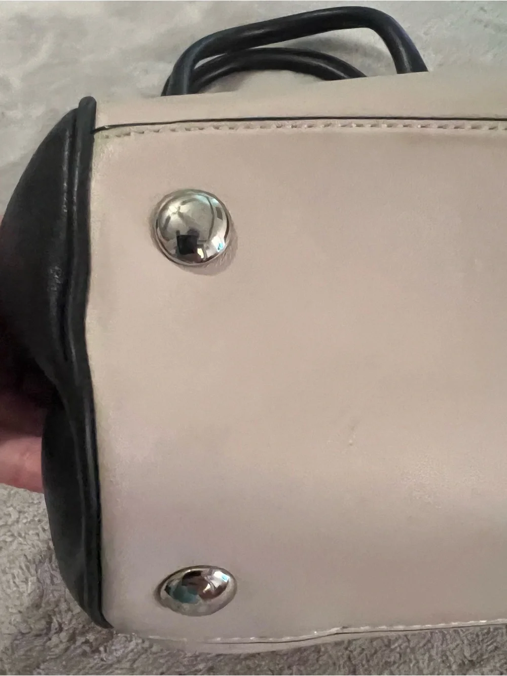 Coach Legacy Two-Tone North South Black and Cream Leather Satchel